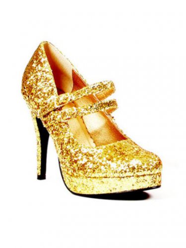 Size 9 Glitter Gold Mary Jane Show with 4" Heel - SWWHC-E421JANE-G