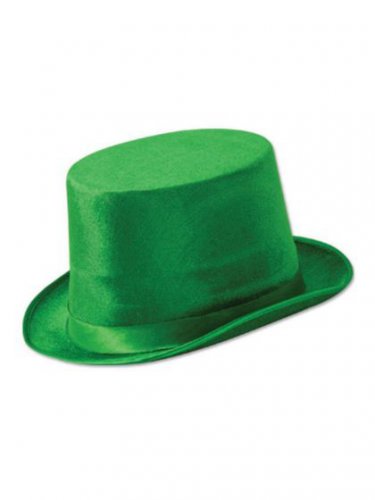 St Patrick's Day Green Dura Form Vel Felt Top Hat - SWWHC-30742