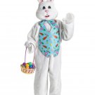 One Size - Deluxe Adult Plus Size White Bunny with Blue Vest and Mascot Head - SWWHC-3803PSBL
