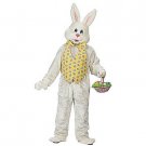 One Size - Deluxe Adult Plus Size White Bunny with Yellow Vest and Mascot Head - SWWHC-3803PSYE