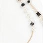 2 PC GLASS STONE CHARM  NECKLACE AND EARRING SET   - SWRUB-MMS15670GDBLK