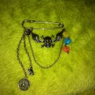 vintage style skull brooch