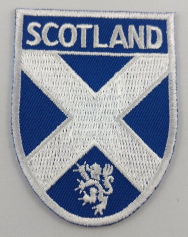 Scotland Shield Crest Patch Embroidered Iron On Applique Scottish St. Andrew
