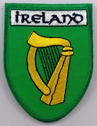 Ireland Shield Crest Patch Embroidered Iron On Applique Irish