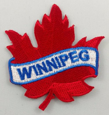 Winnipeg Maple Leaf Patch Embroidered Iron On Applique