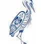 Blue Heron April White Art Card Haida Northwest Coast Native