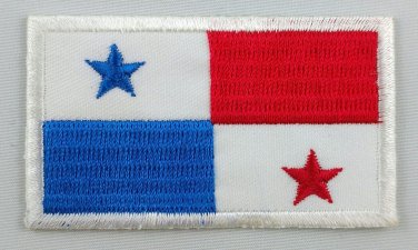 Panama Flag Patch Embroidered Iron On Applique Panamanian
