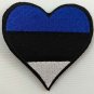 Estonia Heart Flag Patch Badge Embroidered Iron On Applique