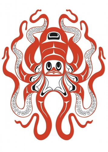 Octopus Eric Parnell Art Card Haida Northwest Coast Native