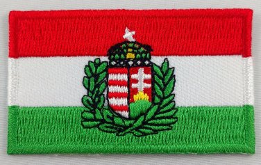 Hungary Coat of Arms Flag Patch Embroidered Iron On Applique Hungarian