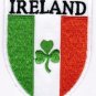 Ireland Shield Patch Embroidered Iron On Applique Irish Shamrock