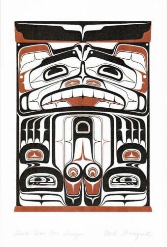 Black Bear Box Design Carl Stromquist Art Card Interior Salish Native Northwest