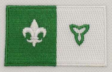 Franco Ontarian Flag Patch Embroidered Iron On Applique Ontario Franco-Ontarian