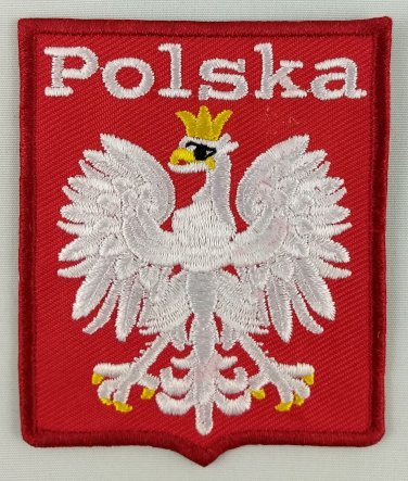 Poland Coat of Arms Eagle Patch Badge Embroidered Iron On Applique Polish Polska