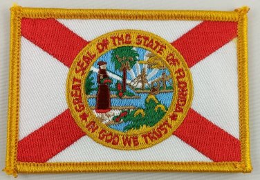 Florida State Flag Patch Embroidered Iron On Applique