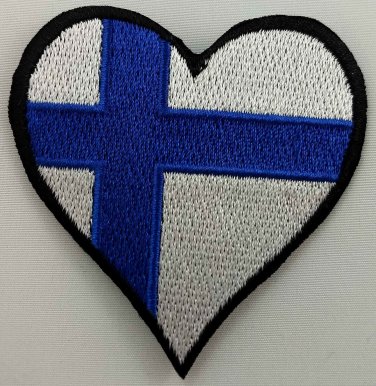 Finland Heart Flag Patch Badge Embroidered Iron On Applique