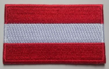 Austria Flag Patch Embroidered Iron On Applique Austrian