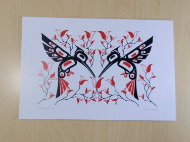 Hummingbirds Eric Parnell Art Card Haida Native