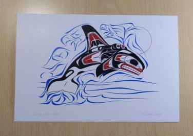 Diving Killer Whale Richard Shorty Art Card Northern Tutchone Native