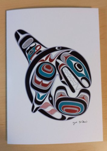 Killer Whale Joe Wilson Art Card Coast Salish SXWASET Native