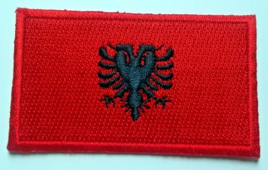 Albania Flag Patch Embroidered Iron On Applique Albanian