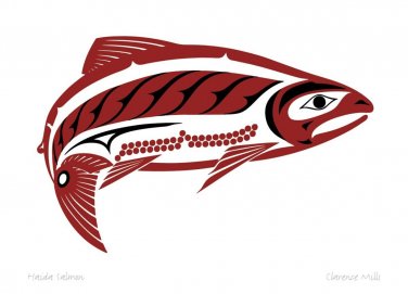 Haida Salmon Clarence Mills Art Card Northwest Coast Native