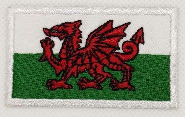 Wales Flag Patch Embroidered Iron On Applique Welsh Cymru