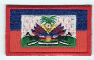 Haiti Flag Patch Embroidered Iron On Applique Haitian