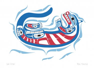 Sea Otter Ben Houstie Art Card Heiltsuk Nation Bella Bella Native