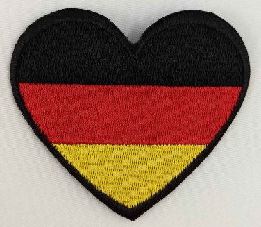 Germany Heart Flag Patch Badge Embroidered Iron On Applique
