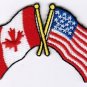 Canada / USA Flag Patch Embroidered Iron On Applique