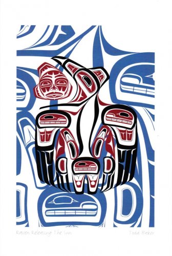 Raven Releasing The Sun Todd Baker Art Card Coast Salish Squamish Nation Native
