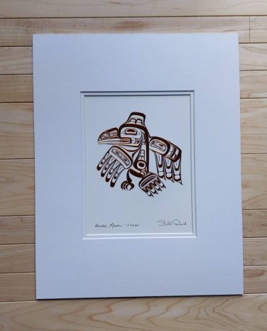 Haida Raven Copper Embossed by Bill Reid 11"x14" Matted Art Print Haida Native