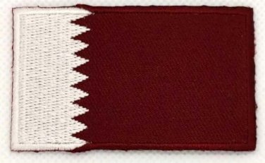 Qatar Flag Patch Embroidered Iron On Applique Qatari