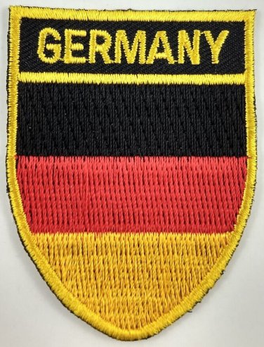 Germany Flag Shield Crest Patch Embroidered Iron On Sew On Applique German