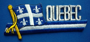 Quebec Flag Patch Embroidered Iron On Applique