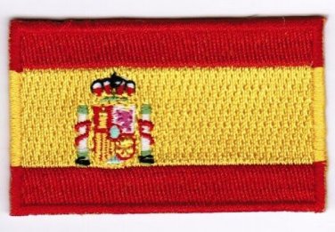 Spain Flag Patch Embroidered Iron On Applique Spaniard Spanish