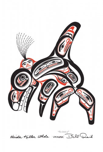 Haida Killer Whale "SKAANA" Bill Reid Art Card Northwest Coast Native
