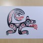 Wolf, Moon and Salmon Eric Parnell Art Card Haida Native