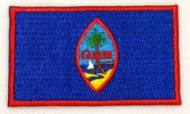 Guam Flag Patch Embroidered Iron On Applique Guamanian