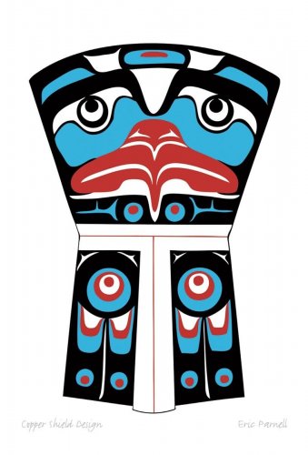 Copper Shield Design Eric Parnell Art Card Haida Northwest Coast Native