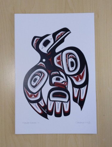 Haida Raven III Clarence Mills Art Card Northwest Coast Native