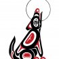 Wolf Howling at Moon Pauline Bull Art Card Interior Salish Lillooet Native