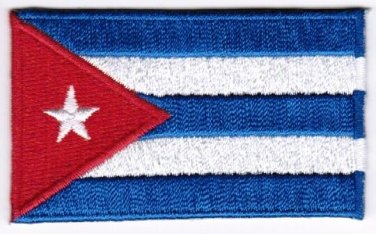 Cuba Flag Patch Embroidered Iron On Applique Cuban