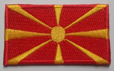 Macedonia Flag Patch Embroidered Iron On Applique Macedonian