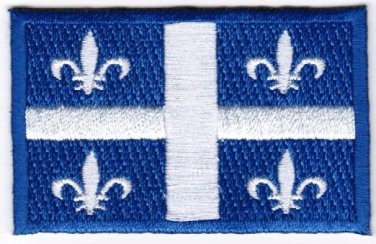 Quebec Provincial Flag Patch Embroidered Iron On Applique
