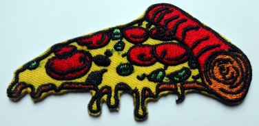Pizza Slice Patch Embroidered Iron On Applique