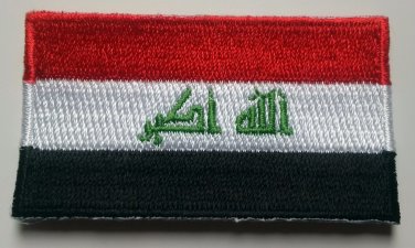 Iraq Flag Patch Embroidered Iron On Applique Iraqi