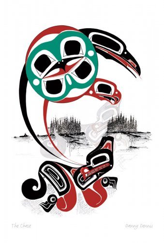 The Chase Danny Dennis Art Card Tsimshian Northwest Coast Native