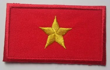Vietnam Flag Patch Embroidered Iron On Applique Vietnamese